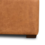 Leather Storage Ottoman | Cognac Tan