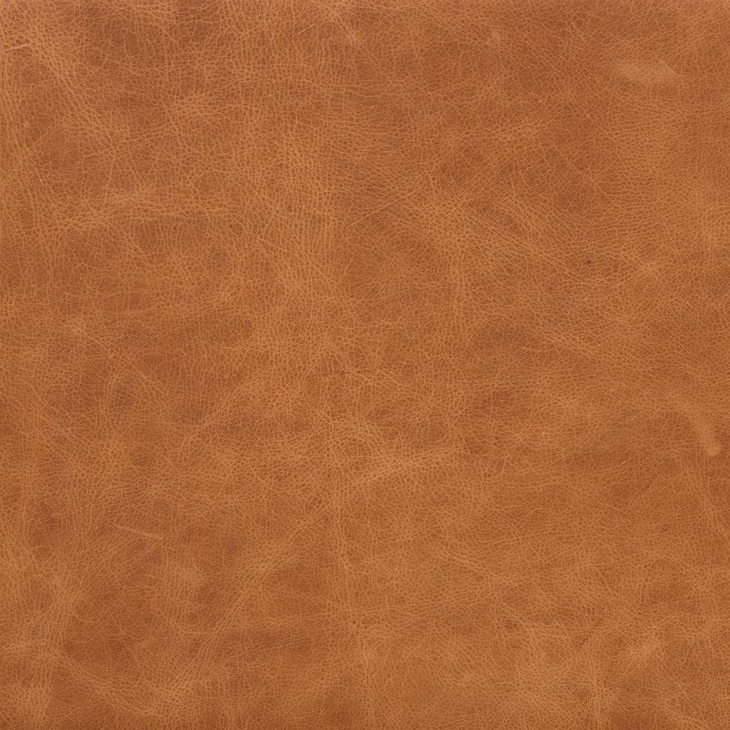 Leather Storage Ottoman | Cognac Tan