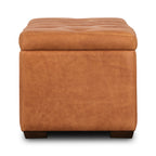 Leather Storage Ottoman | Cognac Tan
