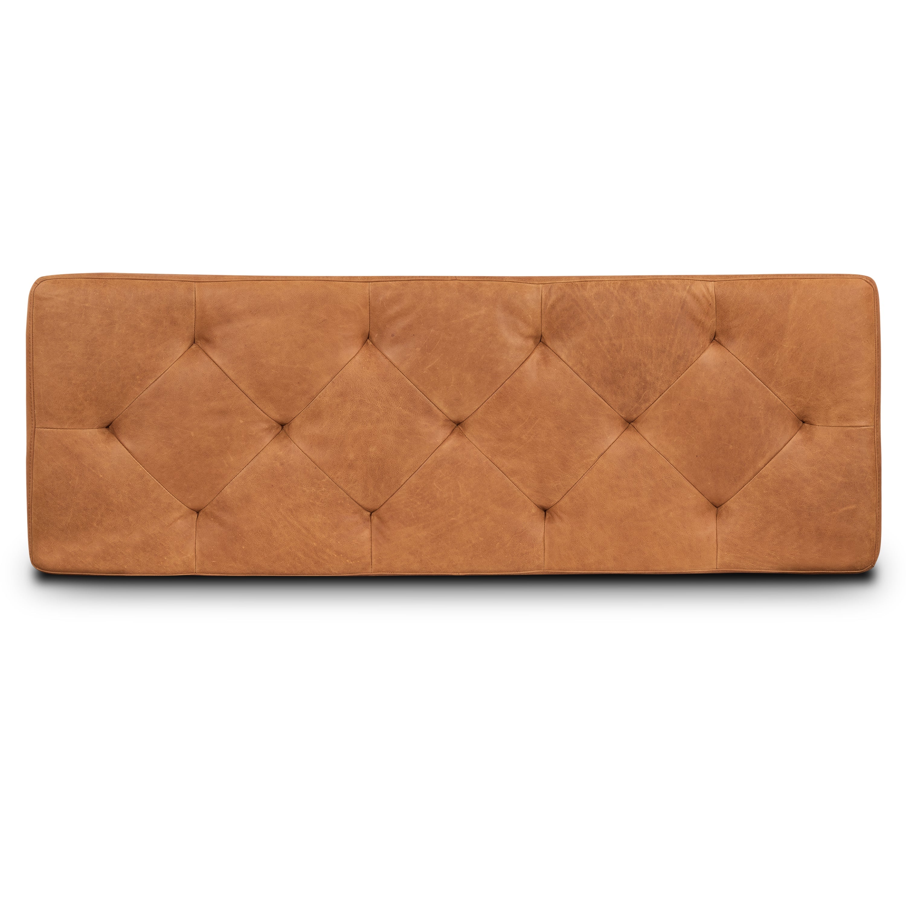 Leather Storage Ottoman | Cognac Tan