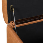 Leather Storage Ottoman | Cognac Tan