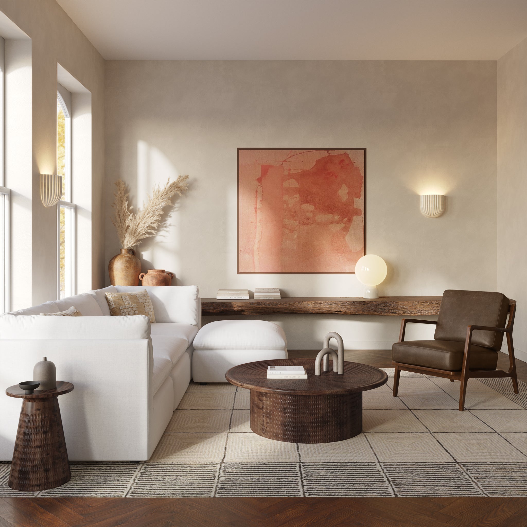 Leather Lounge Chair | Cocoa Brown