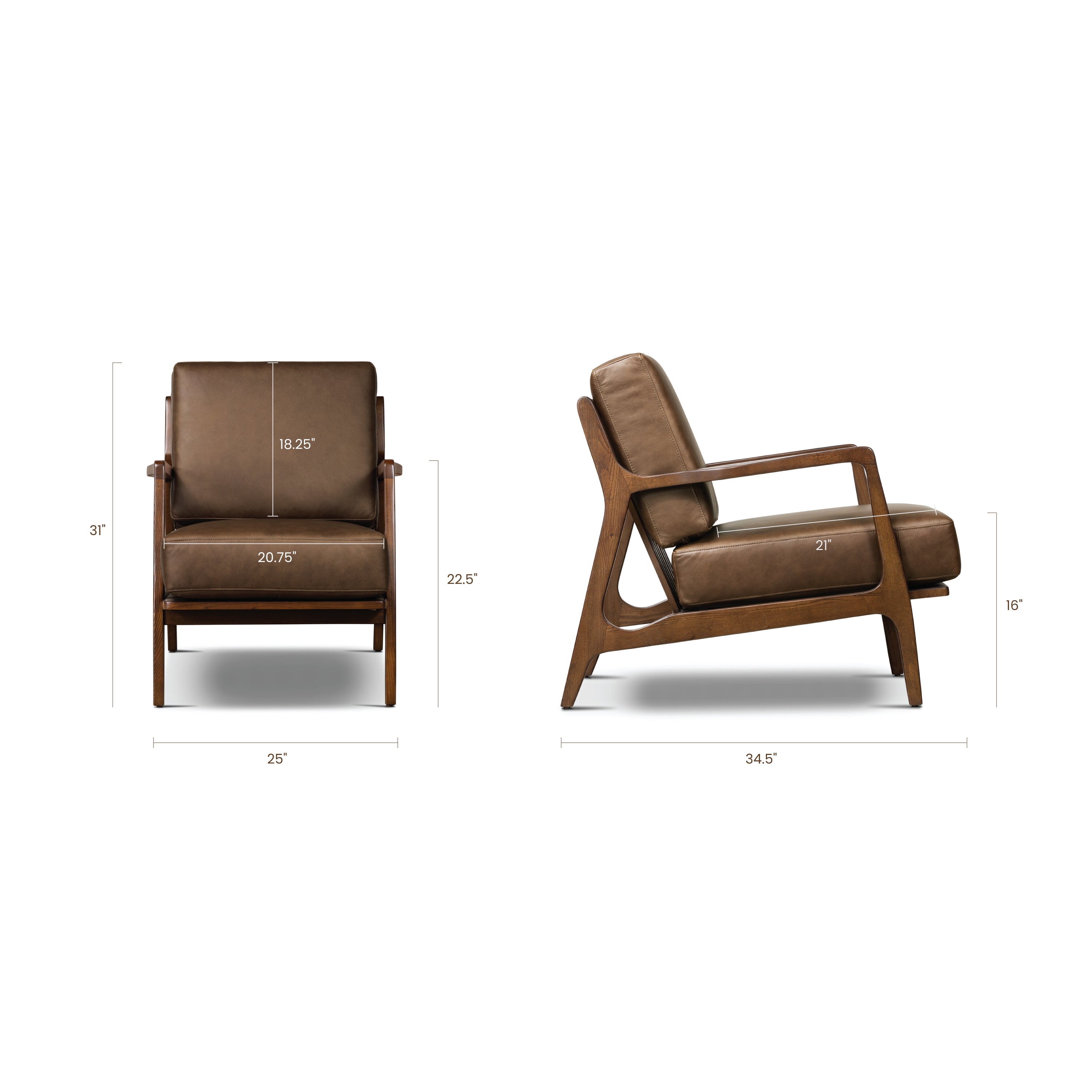 Leather Lounge Chair | Cocoa Brown