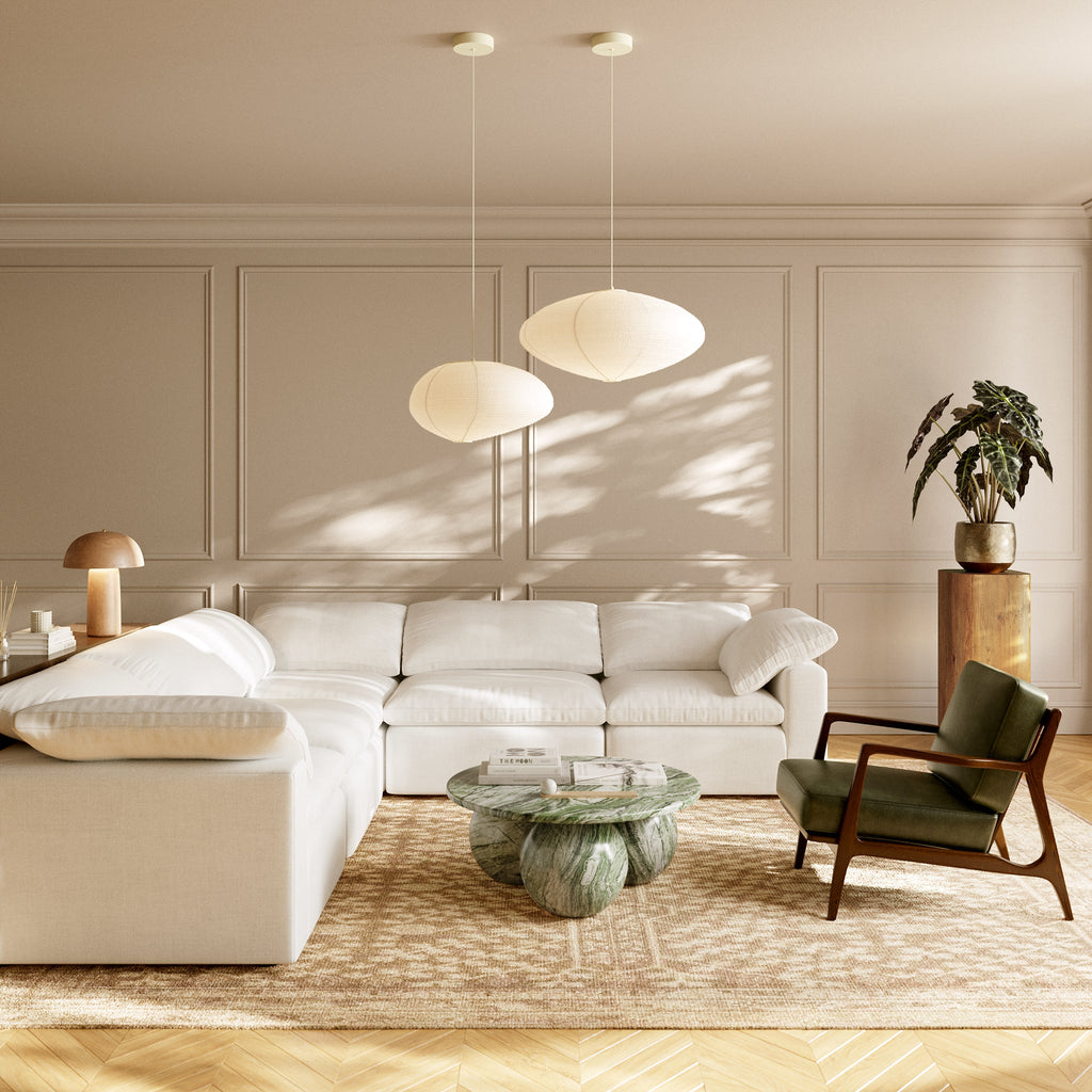 Leather Lounge Chair | Olivine Green