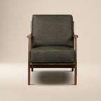 Leather Lounge Chair | Olivine Green
