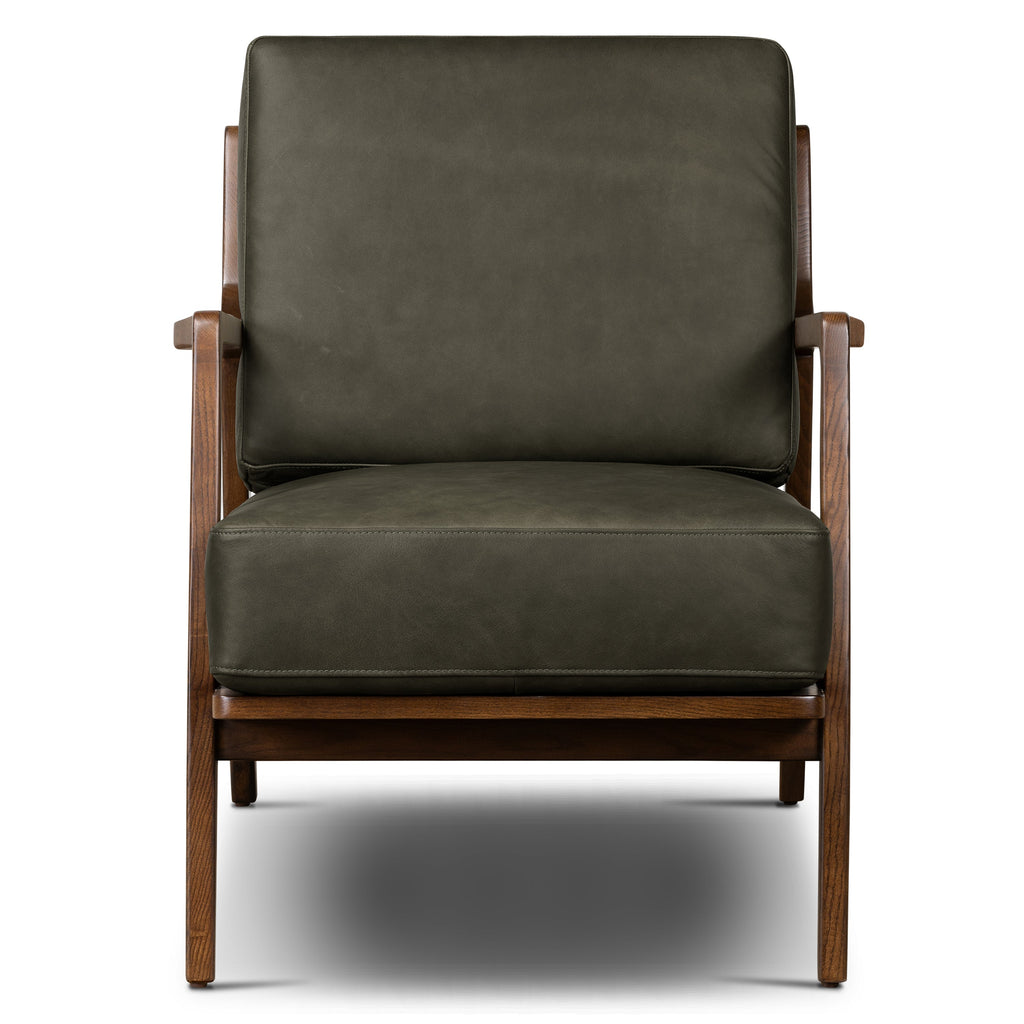 Leather Lounge Chair | Olivine Green