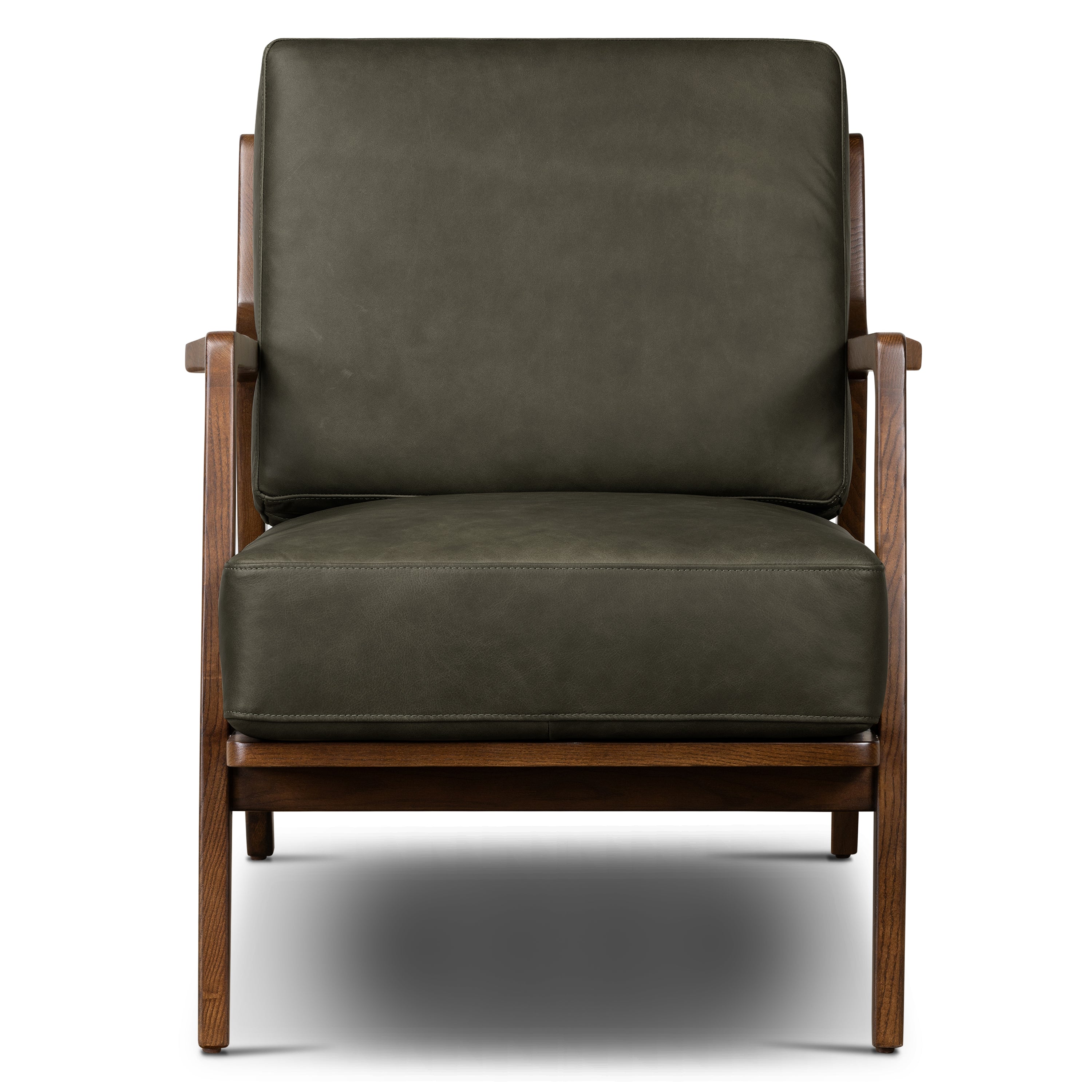 Leather Lounge Chair | Olivine Green