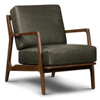 Leather Lounge Chair | Olivine Green