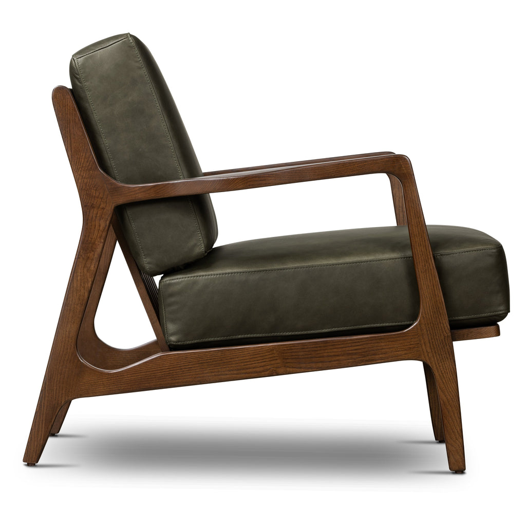 Leather Lounge Chair | Olivine Green