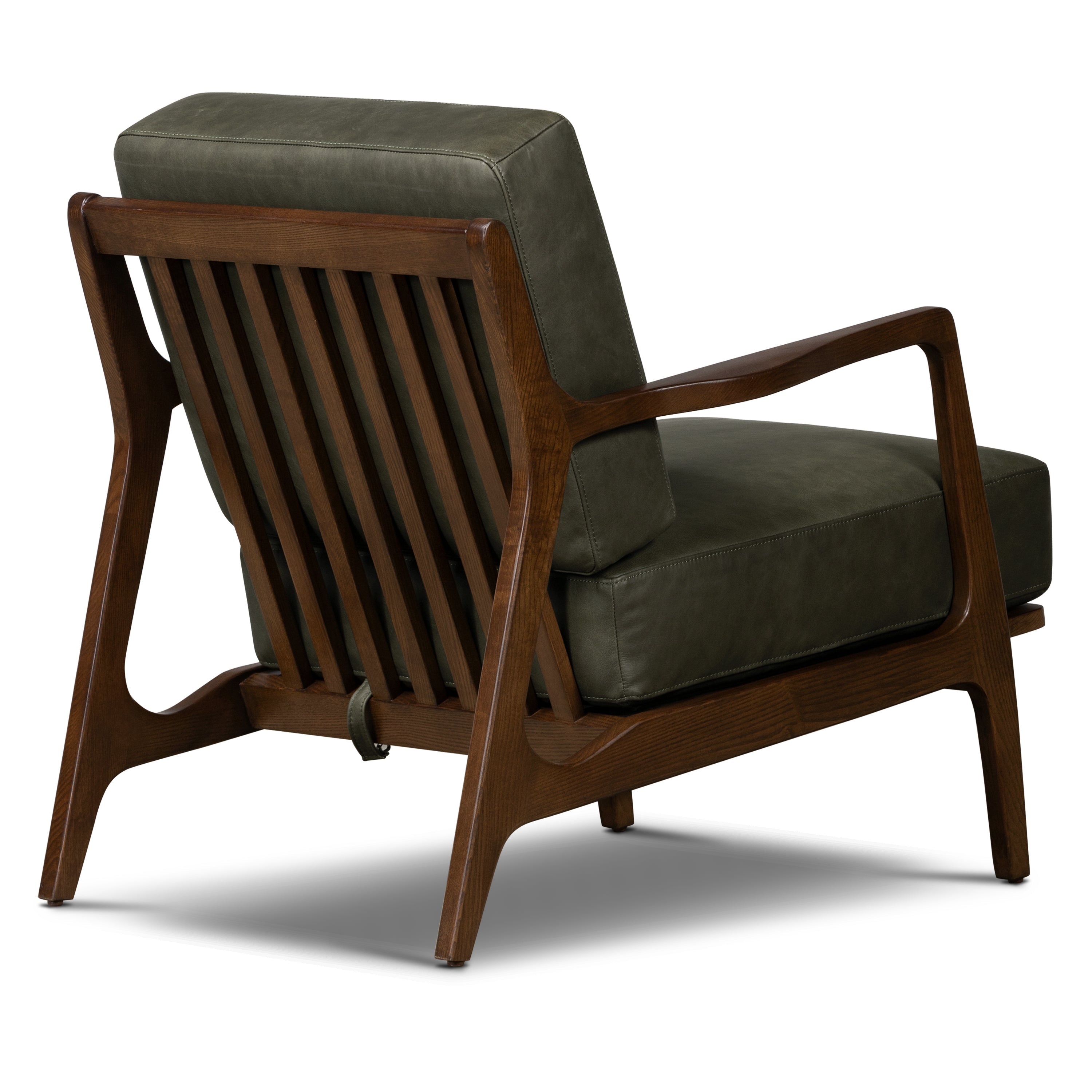 Leather Lounge Chair | Olivine Green