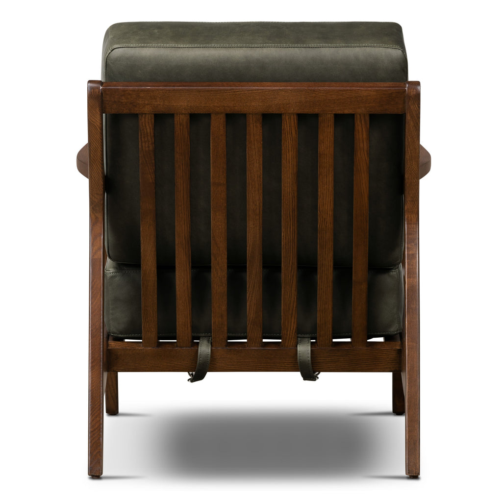 Leather Lounge Chair | Olivine Green