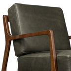 Leather Lounge Chair | Olivine Green