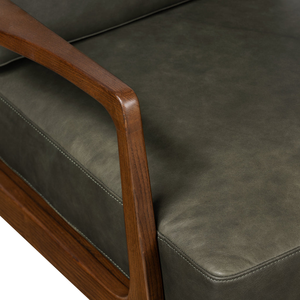 Leather Lounge Chair | Olivine Green