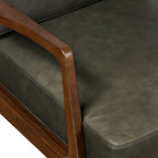 Leather Lounge Chair | Olivine Green