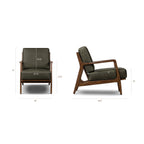 Leather Lounge Chair | Olivine Green