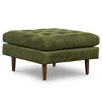 Velvet Ottoman | Distressed Green