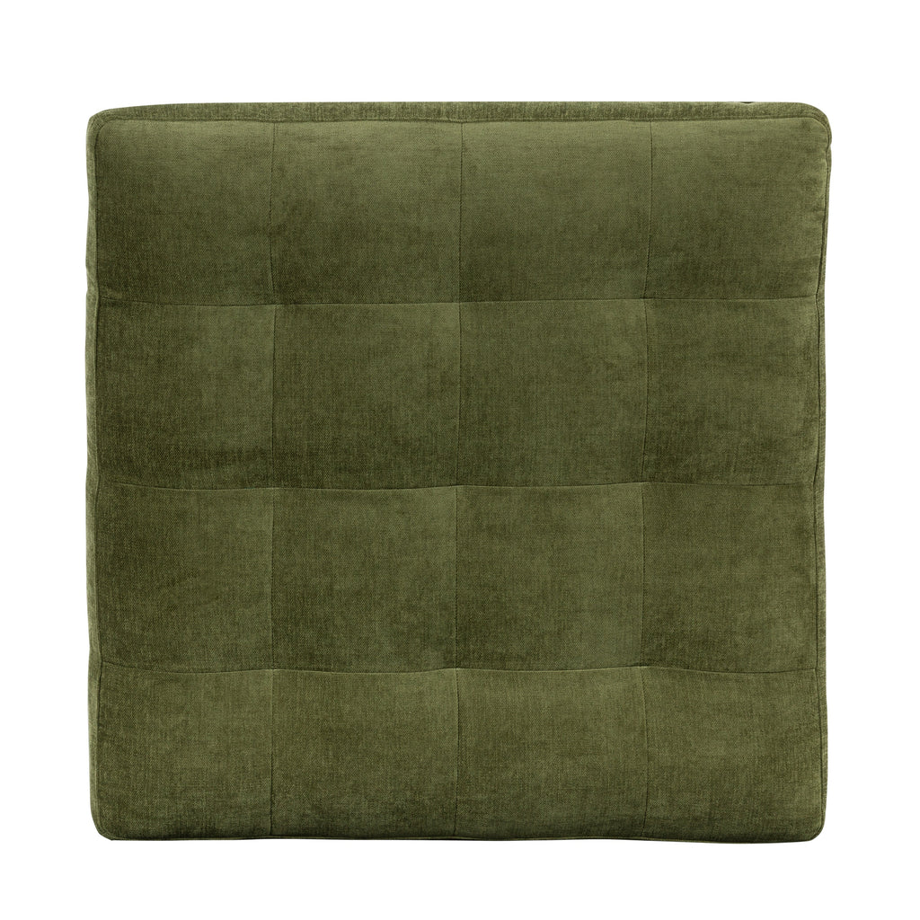 Velvet Ottoman | Distressed Green