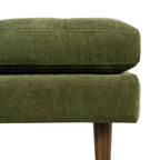 Velvet Ottoman | Distressed Green