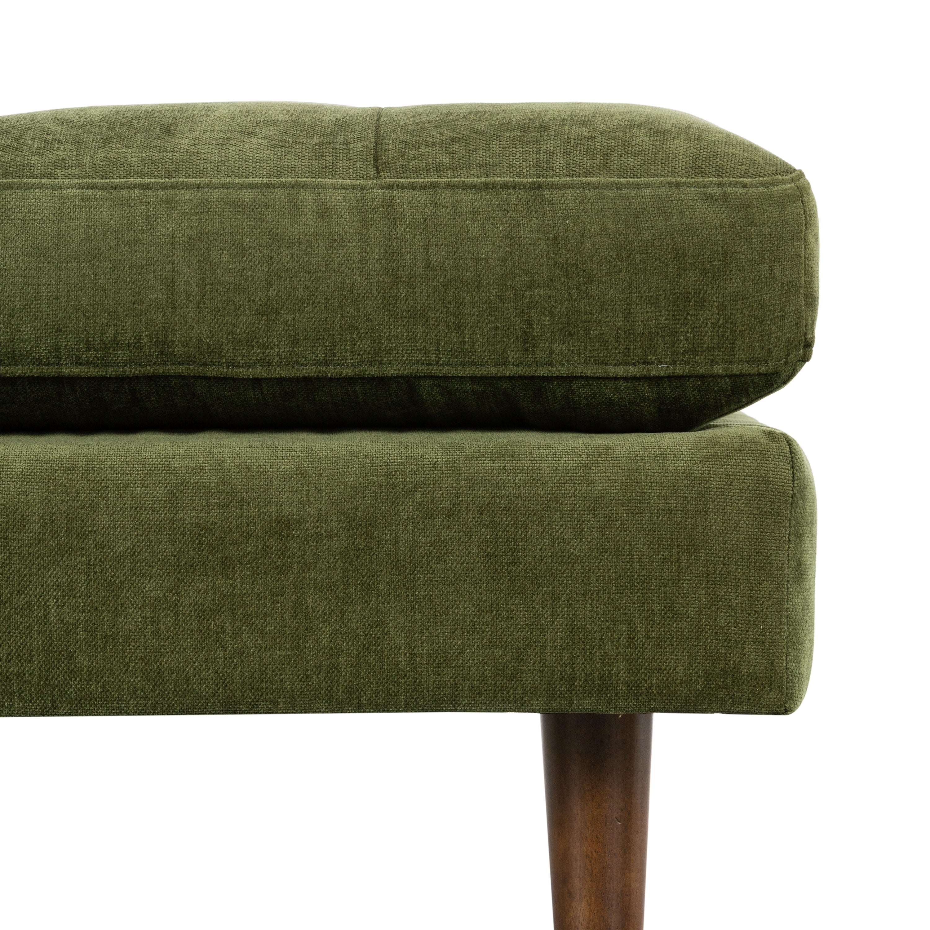Velvet Ottoman | Distressed Green