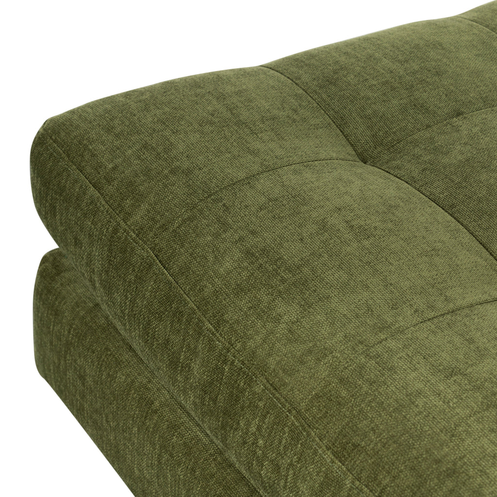 Velvet Ottoman | Distressed Green