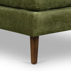 Velvet Ottoman | Distressed Green