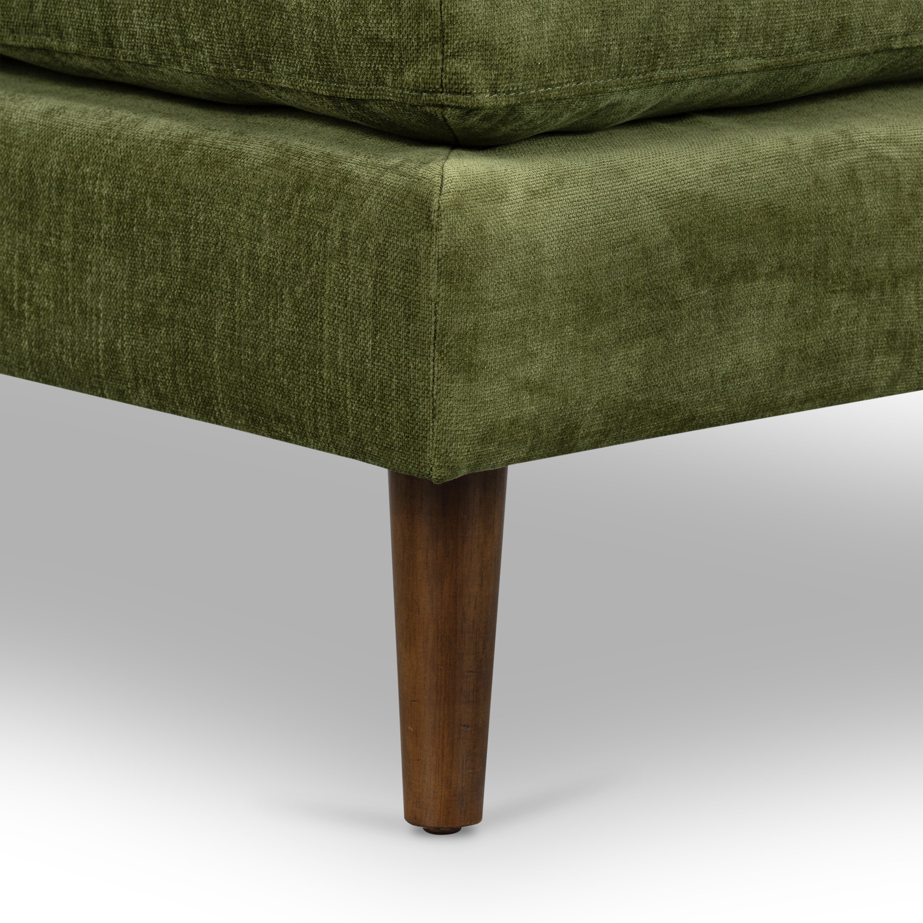 Velvet Ottoman | Distressed Green