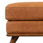 Leather Ottoman | Cognac Tan