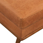 Leather Ottoman | Cognac Tan