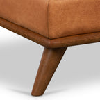 Leather Ottoman | Cognac Tan