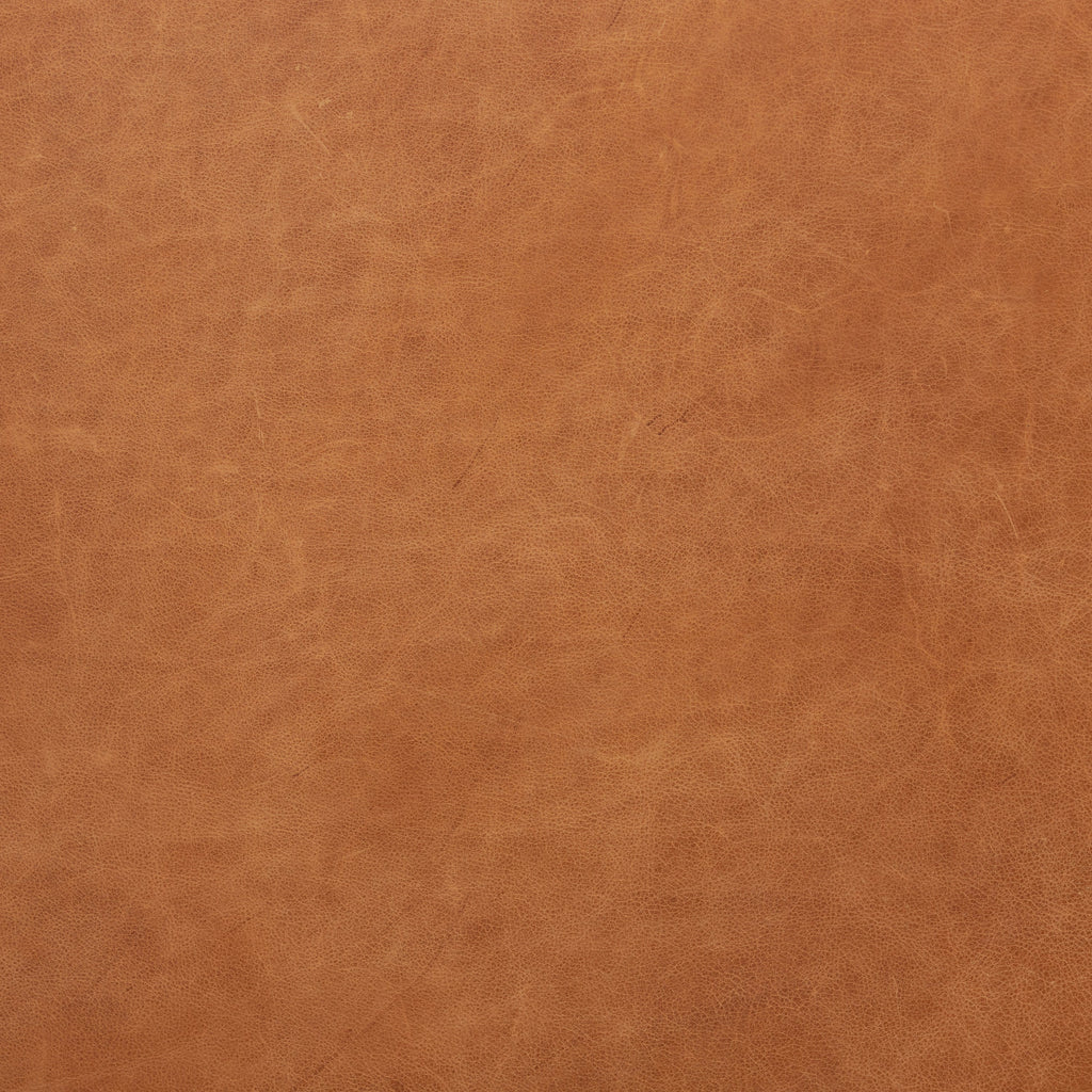 Leather Ottoman | Cognac Tan