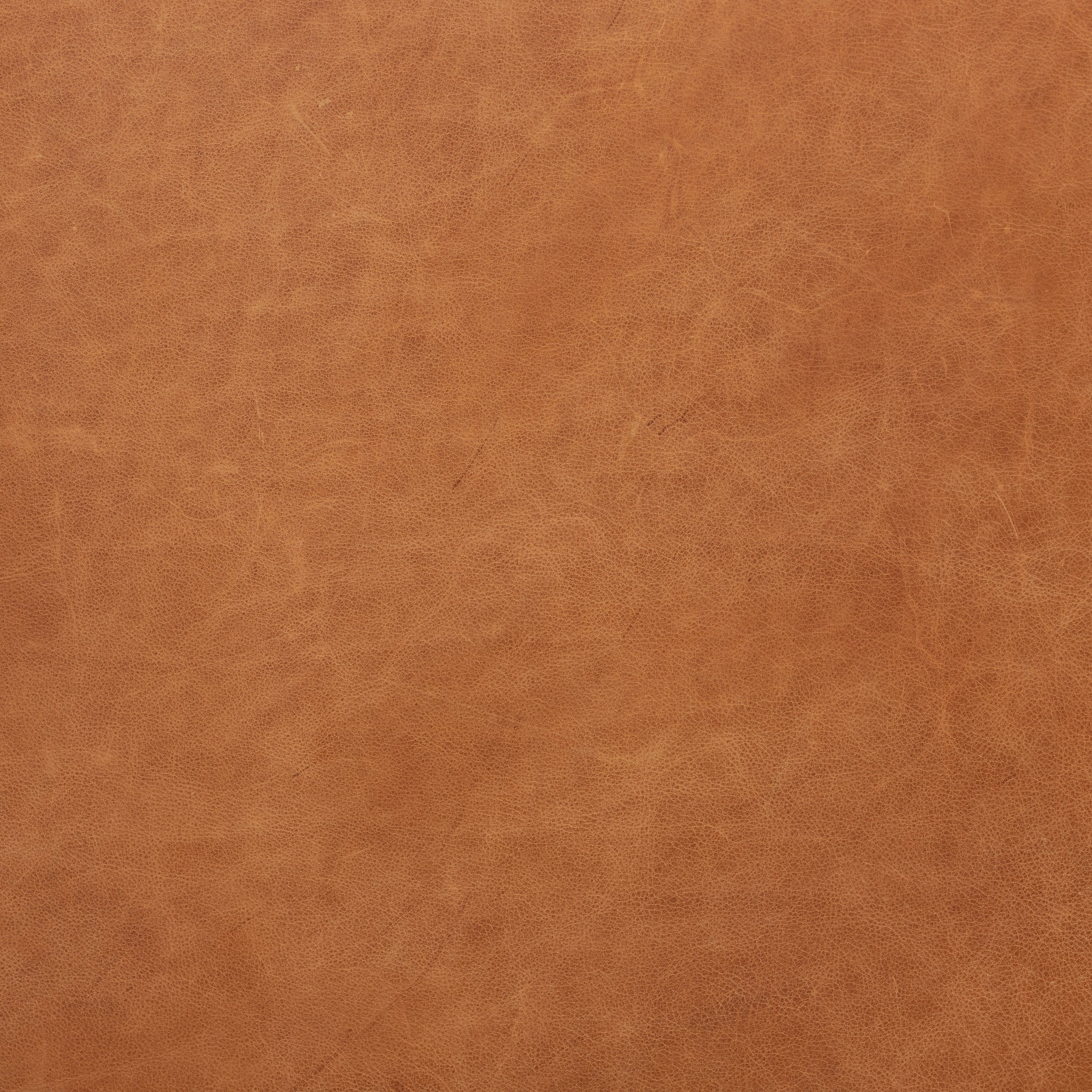 Leather Ottoman | Cognac Tan