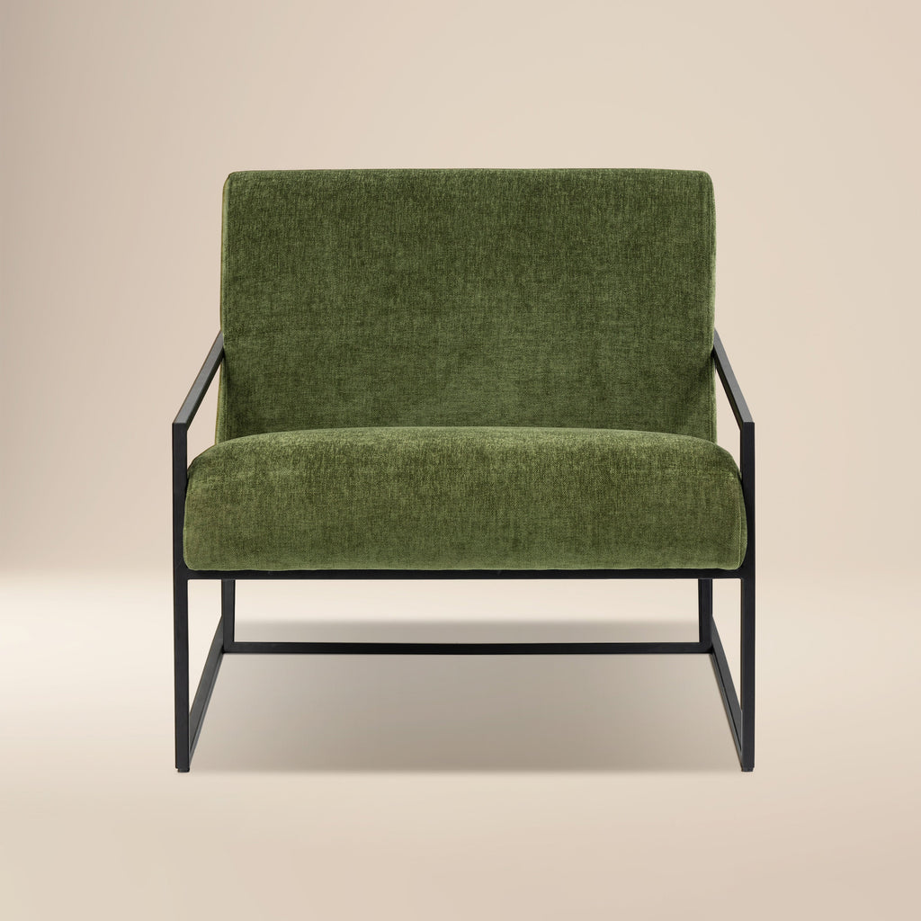 Fabric Lounge Chair | Distressed Green