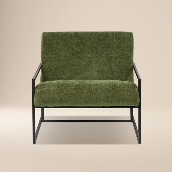 Fabric Lounge Chair | Distressed Green