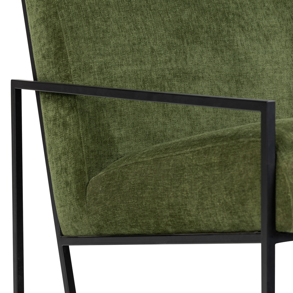 Fabric Lounge Chair | Distressed Green