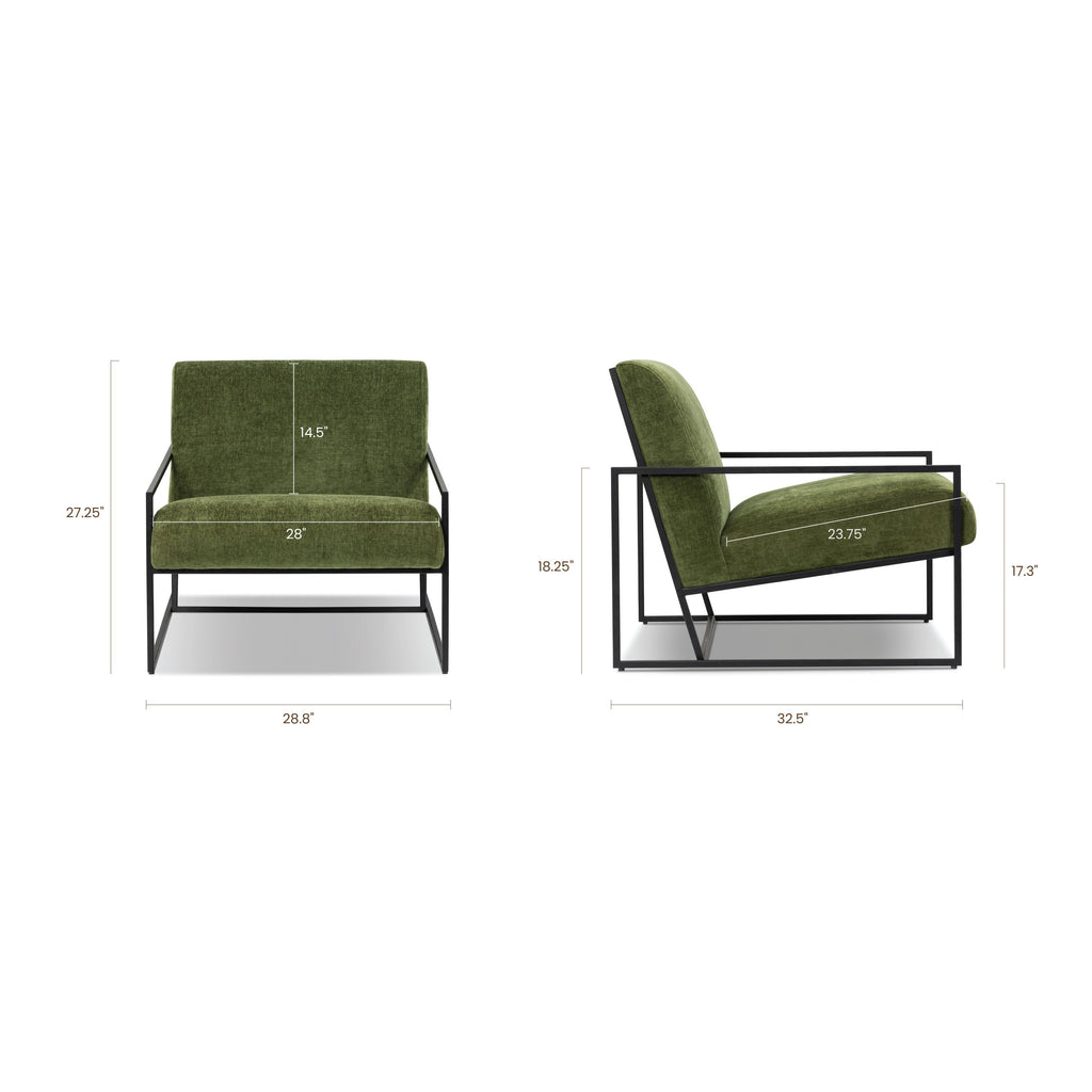 Fabric Lounge Chair | Distressed Green