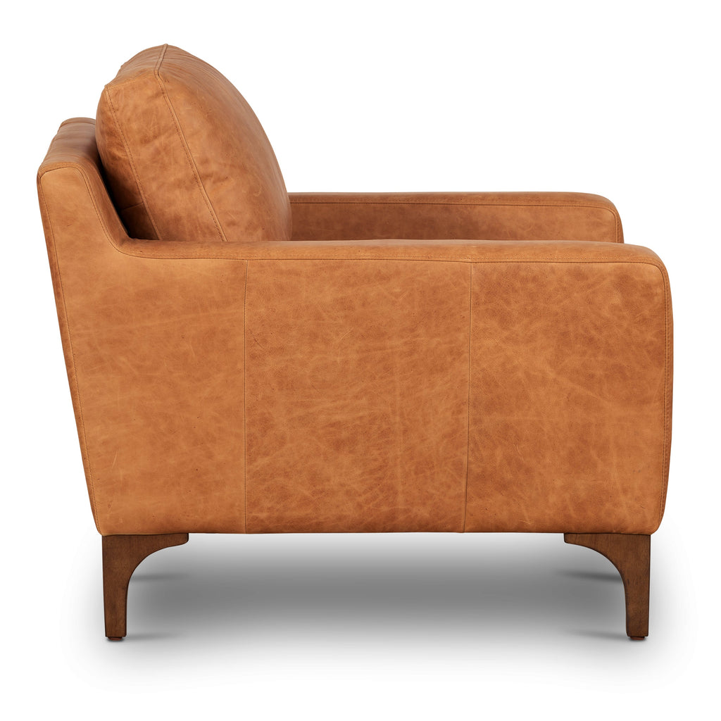 Leather Lounge Chair | Cognac Tan