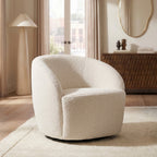 Swivel Lounge Chair | Crema White Boucle