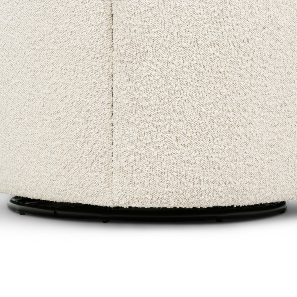 Swivel Lounge Chair | Crema White Boucle