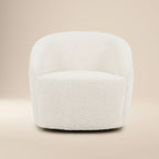 Swivel Lounge Chair | Crema White Boucle