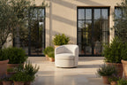 Swivel Lounge Chair | Crema White Boucle