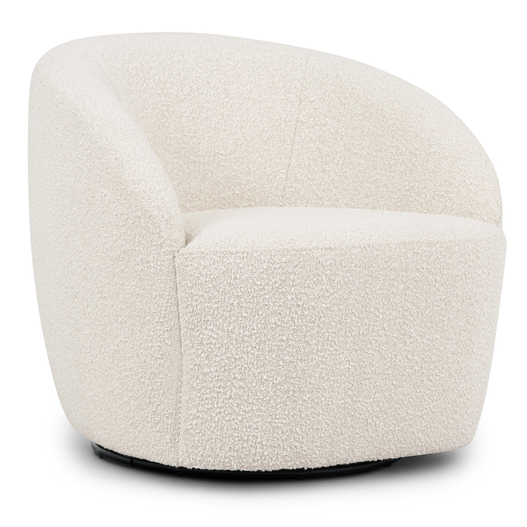 Swivel Lounge Chair | Crema White Boucle