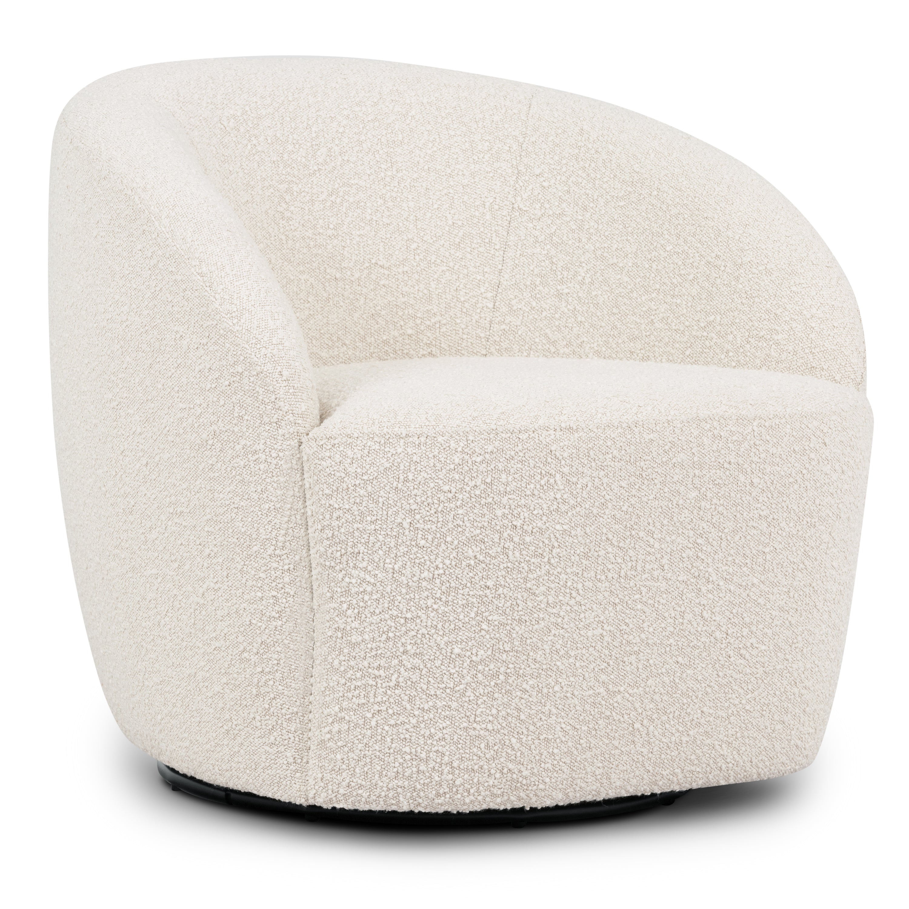 Swivel Lounge Chair | Crema White Boucle