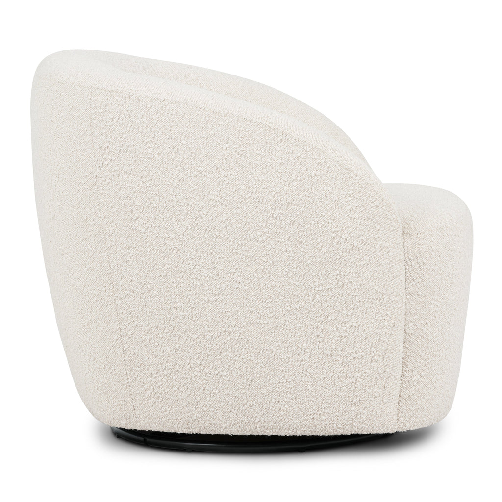 Swivel Lounge Chair | Crema White Boucle