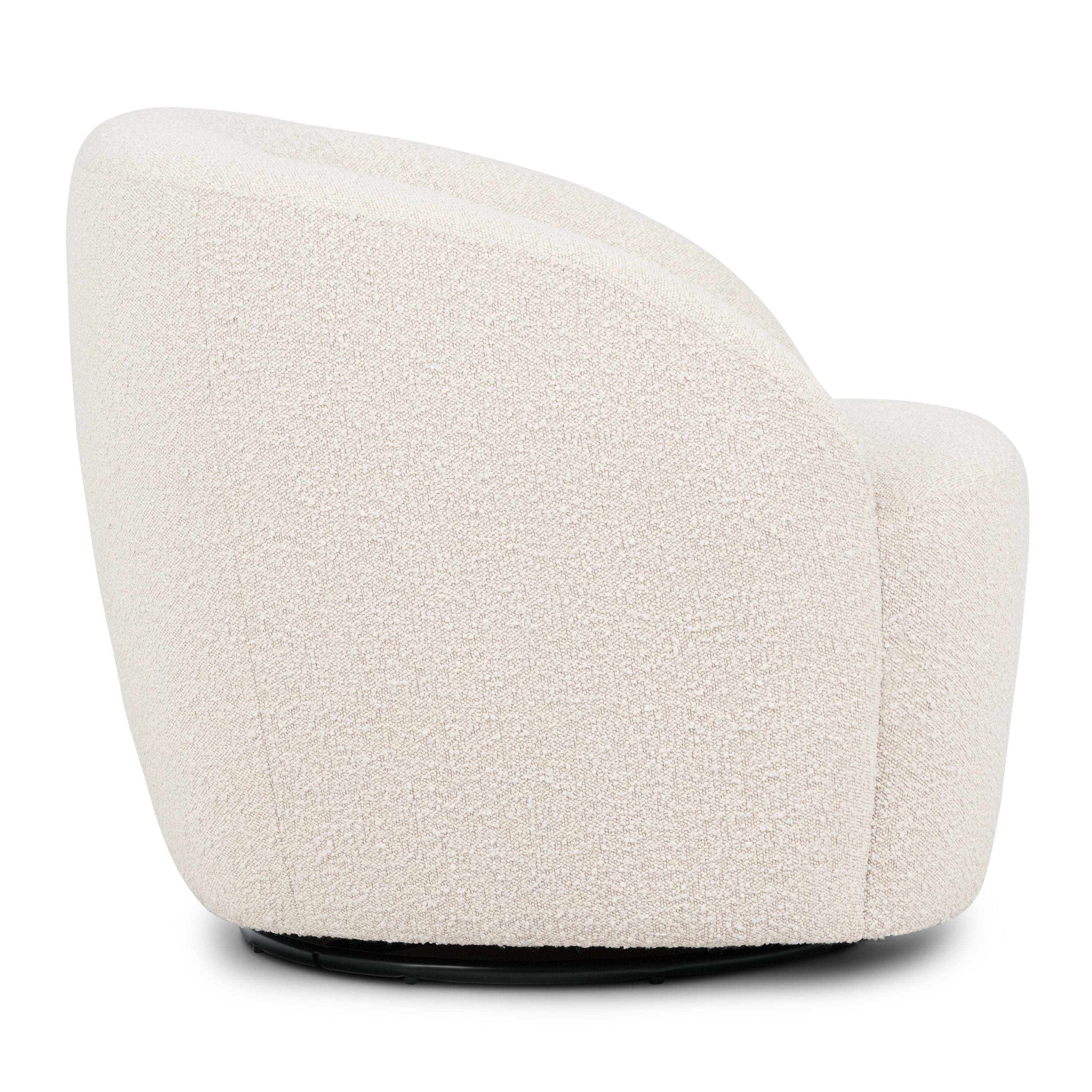 Swivel Lounge Chair | Crema White Boucle