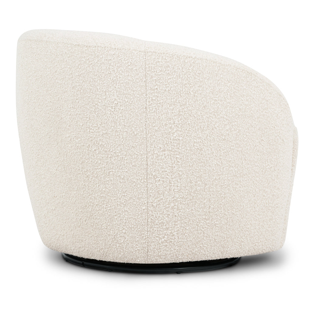 Swivel Lounge Chair | Crema White Boucle