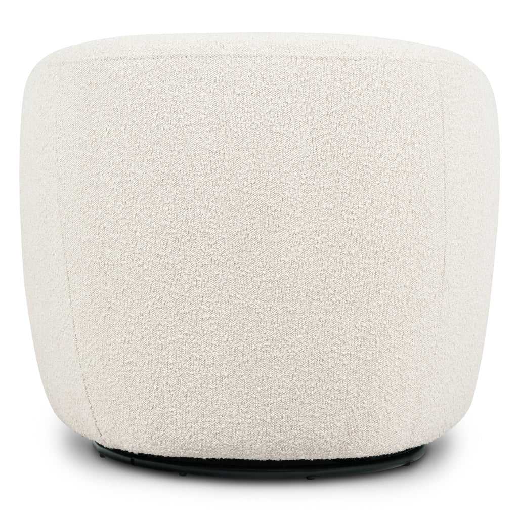 Swivel Lounge Chair | Crema White Boucle