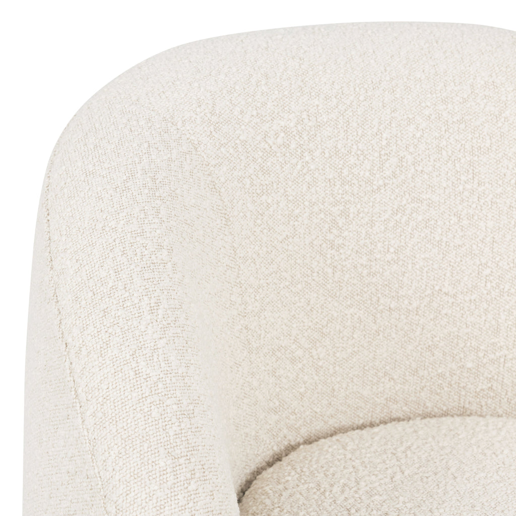 Swivel Lounge Chair | Crema White Boucle