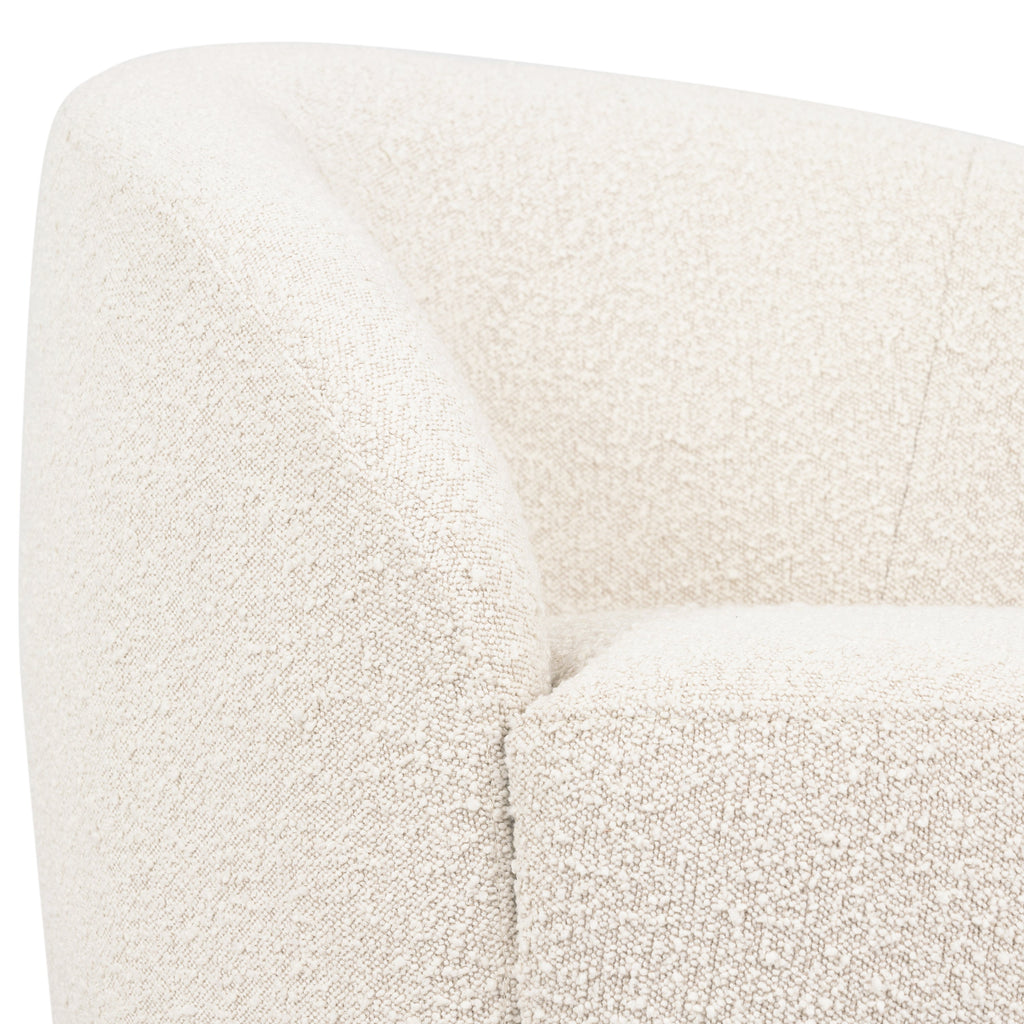 Swivel Lounge Chair | Crema White Boucle