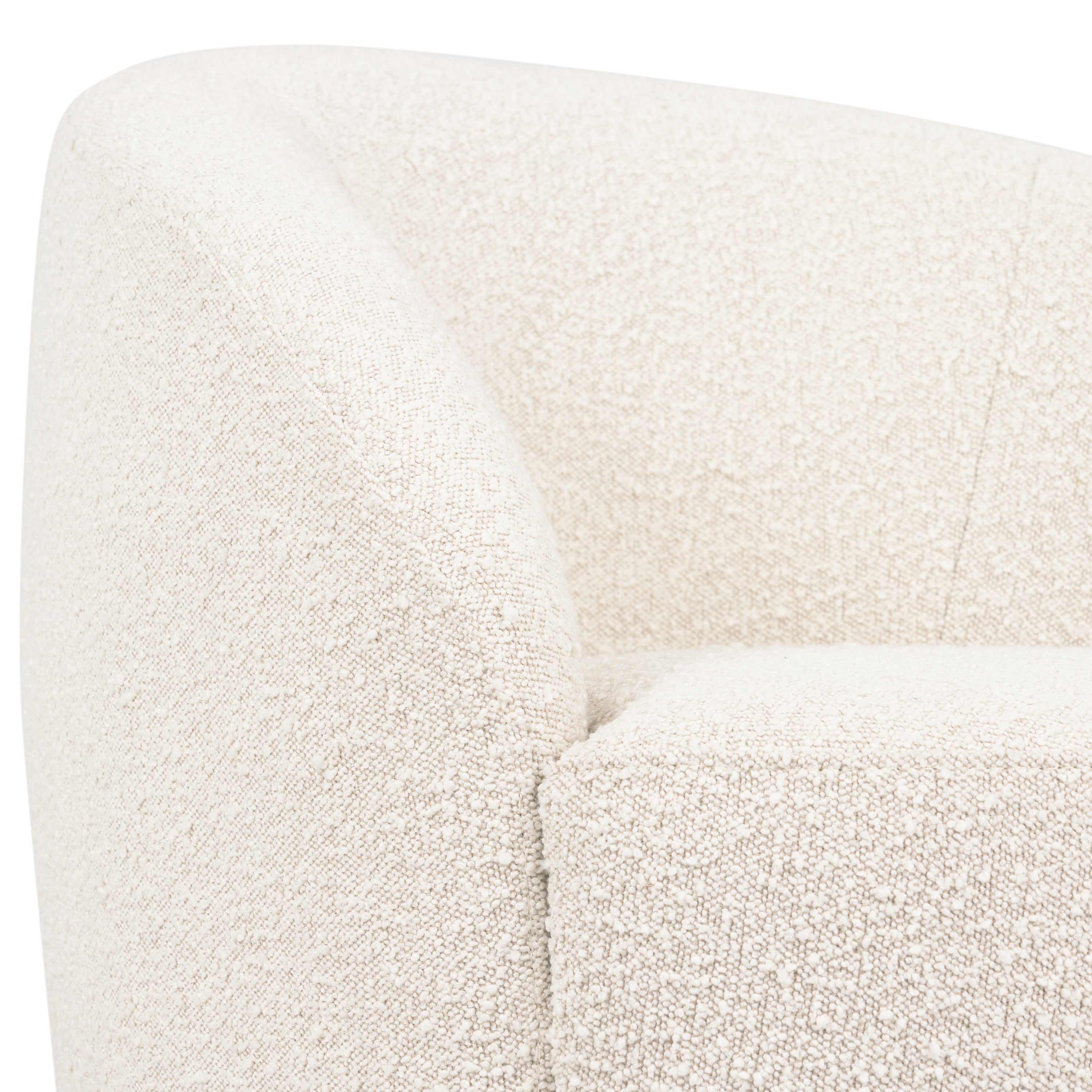 Swivel Lounge Chair | Crema White Boucle