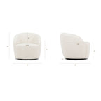 Swivel Lounge Chair | Crema White Boucle